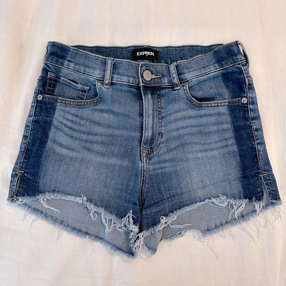Express Shortie Denim Shorts Size 2